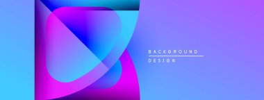 Soyut sıvı şekilleri canlı mavileri, pembeleri, morları harmanlıyor. Modern tasarım teknoloji, yaratıcılık ve yenilik öneriyor. Metin arkaplan tasarımı okur.