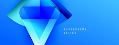 Soyut mavi geometrik tasarım. Katmanlar derinlik yaratır, modern his. Arkaplan teknoloji, yenilik ve dijital sanatı öneriyor.