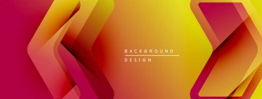 Soyut eğim arkaplanı. Kırmızı, turuncu, sarı renkler dinamik şekiller yaratır. Sancaklar ve sunumlar için modern tasarım uygun.