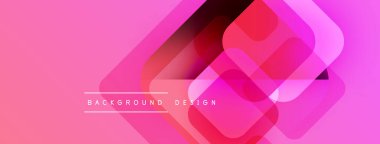 Soyut pembe arka plan. Üst üste binen kareler dinamik görsel efekt yaratır. Dijital projeler için modern tasarım.