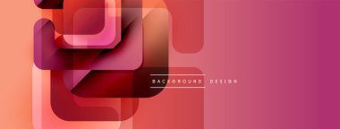 Soyut geometrik şekiller örtüşüyor, canlı pembe, turuncu renkler yaratıyor. Sancaklar ve arkaplanlar için modern tasarım ögesi.