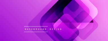 Soyut mor tasarım üst üste binen geometrik şekiller içerir. Renkler modern görsel efekt yaratır. Metin arkaplan tasarımı okur.