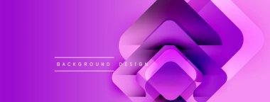 Mor soyut katmanlar dinamik bir zemin oluşturur. Modern tasarım geometrik şekiller, gradyanlar, pürüzsüz geçişler içerir. Minimalist estetik.