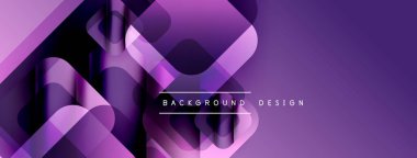 Soyut mor katmanlar dinamik arkaplan yaratır. Modern tasarım geometrik şekiller, gradyanlar, pürüzsüz geçişler içerir. Minimalist estetik.
