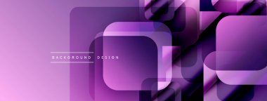 Soyut mor tasarım. Üst üste binen dikdörtgenler dinamik görsel efekt yaratır. Gradyan gölgeler modern estetik sunuyor. Minimalist kompozisyon.