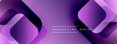 Soyut mor tasarım üst üste binen katmanlar oluşturarak dinamik görsel efekt yaratır. Arkaplan için uygun modern, şık bir sunum.