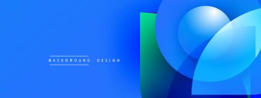 Soyut mavi eğimli arkaplan. Üst üste binen şekiller dinamik görsel efekt yaratır. Metin arka plan tasarımı okur. Modern, temiz estetik.