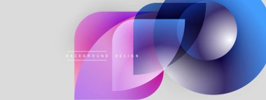 Soyut şekiller örtüşür, canlı bir değişim etkisi yaratır. Modern tasarım elementleri teknoloji, yenilik, akıcılık öneriyor. Işık arkaplanı renk karşıtlığını arttırır.