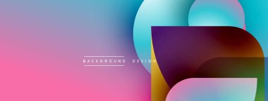 Soyut eğim arkaplanı. Üst üste binen şekiller dinamik görsel efekt yaratır. Pembe, mor, mavi renkler kompozisyona hakim. Modern tasarım ögesi.