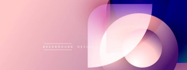 Soyut eğim arkaplanı. Üst üste binen şekiller modern görsel efektler yaratır. Pembe, mor, mavi renkler kompozisyona hakim. Minimalist tasarım.