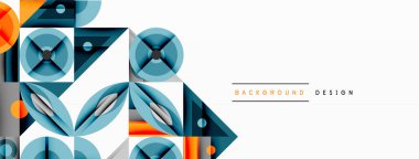 Soyut geometrik şekiller, deniz mavisi, turuncu renkler. Modern tasarım elementleri dinamik görsel doku oluşturur. Temiz arkaplan bileşimi arttırır.