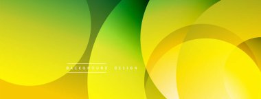 Soyut sarı, yeşil gradyanlar. Üst üste binen şekiller dinamik görsel efekt yaratır. Arka planlar ve pankartlar için modern tasarım uygun.