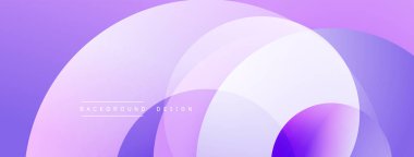 Soyut mor katmanlar akışkan şekiller yaratır. Yumuşak eğimler derinliği, modern tasarım elementlerini gösteriyor. Minimum metin arkaplan tasarımı okur.