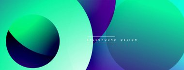 Soyut gradyanlar örtüşüyor, canlı turkuaz renkler, mor renkler yaratıyor. Modern tasarım elementleri akıcılık ve derinlik öneriyor. Minimalist estetik.