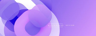 Soyut mor arkaplan. Üst üste binen daireler akıcı şekiller ve eğimler yaratır. Dijital projeler için modern tasarım ögesi.