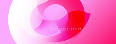 Soyut pembe tasarım, üst üste binen daireler. Gradyan gölgeler modern görsel efektler yaratır. Metin arkaplan tasarımı okur.
