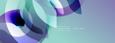 Soyut şekiller örtüşür, dinamik mavi, deniz mavisi renk değişimi yaratır. Arkaplan ve sunumlar için uygun modern tasarım.