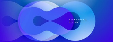 Soyut mavi şekiller örtüşüyor ve akıcı bir tasarım yaratıyor. Renkler derinliği gösteriyor, modern estetiği. Minimalist kompozisyon.