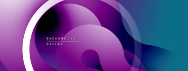 Soyut sıvı şekiller, mor renkler maviye karışıyor. Arka planlar, afişler, sunumlar için modern tasarım unsuru. Yumuşak eğimler derinlik yaratır.