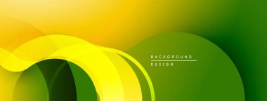 Soyut, enerjik gradyanlar. Pürüzsüz akış şekilleri dinamik görsel efektler yaratır. Sarı, yeşil renkler kompozisyona hakim. Modern tasarım ögesi.