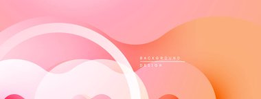 Soyut pembe turuncu arka plan. Üst üste binen şekiller yumuşak bir değişim etkisi yaratır. Dijital projeler için uygun minimalist tasarım.