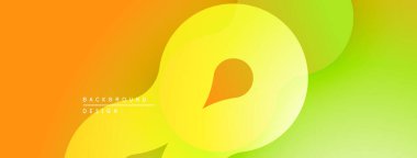 Soyut, enerjik bir arkaplan. Yumuşak eğimler turuncu, sarı ve yeşil renkleri harmanlıyor. Dijital projeler için modern tasarım ögesi.