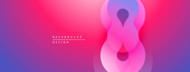 Soyut gradyan arkaplan özellikleri çakışan şekiller. Pembe, mor, mavi renkler pürüzsüz bir geçiş yaratır. Modern tasarım ögesi.