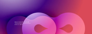 Soyut eğim arkaplanı. Pürüzsüz akış şekilleri dinamik görsel efektler yaratır. Mor, pembe, kırmızı renkler kompozisyona hakim. Modern tasarım ögesi.