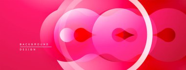 Soyut pembe tasarım, üst üste binen daireler, gradyanlar, düzgün şekiller. Modern estetik, canlı renk şeması, minimalist kompozisyon.