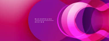 Soyut mor arkaplan. Üst üste binen katmanlar dinamik, akışkan şekiller yaratır. Renkler pürüzsüz bir şekilde değişiyor. Modern tasarım ögesi.