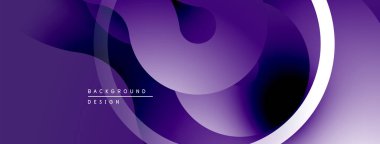 Soyut mor tasarım üst üste binen şeffaf şekiller. Gradyan renkler derinlik yaratır, modern estetik. Minimalist kompozisyon.