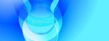 Soyut mavi arkaplan. Üst üste binen daireler dinamik görsel efekt yaratır. Yumuşak eğimler derinliği, modern estetiği akla getiriyor.