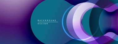 Soyut tasarım özellikleri üst üste binen şeffaf katmanlar. Mor, deniz mavisi renkleri dinamik görsel efekt yaratır. Modern arkaplan ögesi.