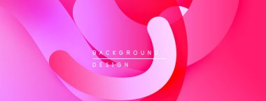 Soyut pembe arka plan. Üst üste binen şekiller dinamik görsel efekt yaratır. Modern tasarım elementleri pürüzsüz eğimler sunar.