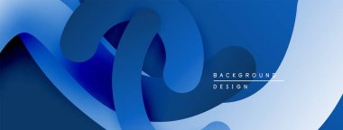 Soyut akış şekilleri, mavi gradyanlar, modern tasarım. Yumuşak eğriler dinamik bileşim oluşturur, uygun arkaplan ögesi.