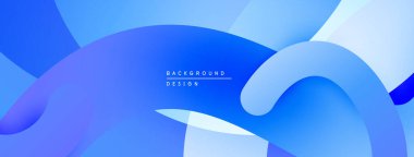 Soyut mavi arkaplan. Pürüzsüz şekiller örtüşür, dinamik görsel efekt yaratır. Dereceli gölgeler derinlik sunar, modern estetik.