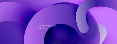 Soyut mor arkaplan. Düz eğriler dinamik katmanlar oluşturur, gradyanlar derinlik sunar. Dijital projeler için modern tasarım ögesi.