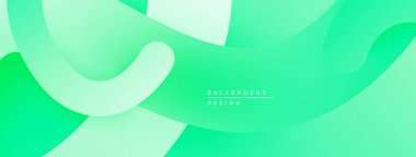 Soyut yeşil arkaplan. Yumuşak gradyanlar oluşturan pürüzsüz şekiller örtüşür. Dijital projeler için uygun minimalist tasarım.