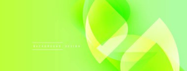 Parlak yeşil soyut arka plan. Pürüzsüz akış şekilleri örtüşür, dinamik görsel efekt yaratır. Modern tasarım ögesi.