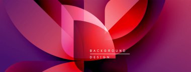 Soyut geometrik şekiller canlı kırmızıları, morları harmanlıyor. Modern tasarım, dinamik enerji ve gösterişli bir sunum öneriyor. Arkaplanda metin ögeleri.