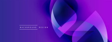 Soyut mor arkaplan. Akan şekiller dinamik görsel efektler yaratır. Modern tasarım elementleri yenilik ve enerji öneriyor.