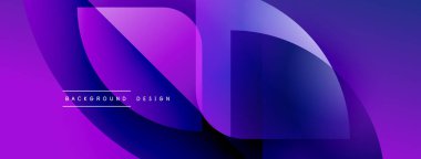 Soyut mor tasarım. Üst üste binen şekiller dinamik değişim etkisi yaratır. Dijital projeler için modern arkaplan.