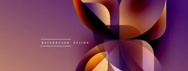 Soyut gradyan şekiller örtüşüyor, dinamik mor, turuncu görsel yaratıyor. Arkaplan ve sunumlar için modern tasarım ögesi.