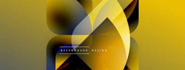 Soyut altın tasarım üst üste binen şekiller, gradyanlar içerir. Metin ögesi ve dinamik bileşimi olan modern arkaplan.
