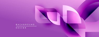 Soyut mor tasarım akıcı kurdele şekilleri içerir. Modern, dinamik kompozisyon görsel ilgi yaratır. Yumuşak eğimler derinliği arttırır.