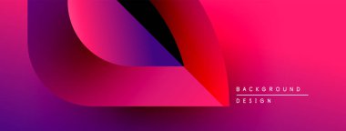 Soyut gradyan tasarımı. Canlı pembeler, mor renkler pürüzsüz bir şekilde harmanlanmış. Modern estetik, basit şekiller dinamik görsel etki yaratır.