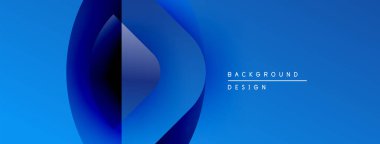Soyut mavi tasarım üst üste binen katmanlar oluşturarak dinamik görsel efekt yaratır. Geçmişe uygun modern, temiz estetik..
