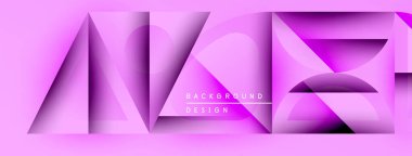 Soyut pembe geometrik tasarım. Küpler derinlik ve doku yaratır. Arkaplanda metin arkaplan tasarımı var. Minimalist tarz, modern estetik.