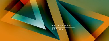 Soyut geometrik şekiller örtüşüyor, canlı renk eğimleri yaratıyor. Modern tasarım elementleri dinamik görsel deneyim önerir.