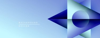 Soyut mavi gradyan tasarımı. Geometrik şekiller modern görsel efekt oluşturur. Minimalist biçim arkaplan için uygun.